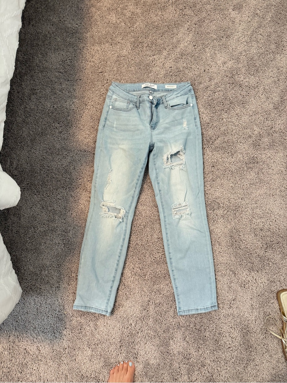 Judy Blue Light Blue Distressed Skinny Jeans